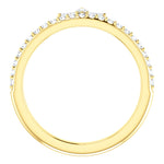 將圖片載入圖庫檢視器 Platinum 14k Yellow Rose White Gold Silver 1/3 CTW Diamond Crown Ring Stackable
