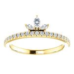 画像をギャラリービューアに読み込む, Platinum 14k Yellow Rose White Gold Silver 1/3 CTW Diamond Crown Ring Stackable
