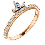 Загрузить изображение в средство просмотра галереи, Platinum 14k Yellow Rose White Gold Silver 1/3 CTW Diamond Crown Ring Stackable
