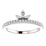 Загрузить изображение в средство просмотра галереи, Platinum 14k Yellow Rose White Gold Silver 1/3 CTW Diamond Crown Ring Stackable
