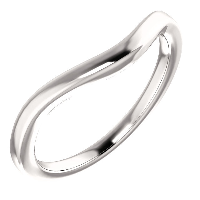 14k White Gold Matching Wedding Band for a 6.5mm Round Ring