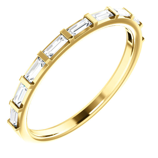 Platinum 14k Gold 1/4 CTW Diamond Baguette Wedding Anniversary Ring Band