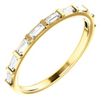 將圖片載入圖庫檢視器 Platinum 14k Gold 1/4 CTW Diamond Baguette Wedding Anniversary Ring Band

