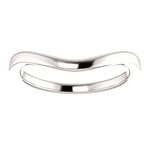 Charger l&#39;image dans la galerie, 14k White Gold Matching Wedding Band for a 6.5mm Round Ring
