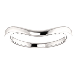14k White Gold Matching Wedding Band for a 6.5mm Round Ring