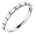Załaduj obraz do przeglądarki galerii, Platinum 14k Gold 1/4 CTW Diamond Baguette Wedding Anniversary Ring Band
