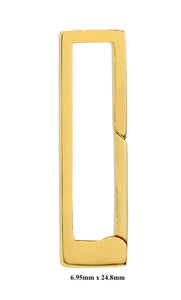 14k Yellow Gold Rectangle Push Clasp Lock Connector Pendant Charm Hanger Bail Enhancer