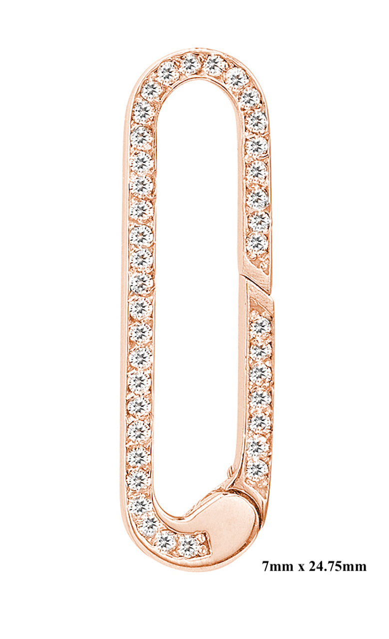 14k gold diamond heart connector clasp enhancer charm pendant clip