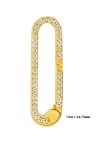 14k Yellow White Rose Gold Diamond Push Clasp Lock Connector Pendant Charm Hanger Bail Enhancer