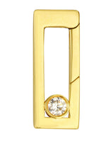 Cargar imagen en el visor de la galería, 14k yellow gold diamond rectangle push clasp lock connector pendant charm hanger bail enhancer
