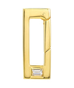 Ladda upp bild till gallerivisning, 14k Yellow Gold Diamond Rectangle Push Clasp Lock Connector Pendant Charm Hanger Bail Enhancer
