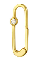 Charger l&#39;image dans la galerie, 14k Yellow Gold Diamond Push Clasp Lock Connector Pendant Charm Hanger Bail Enhancer
