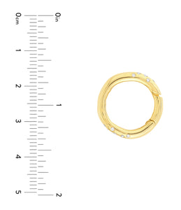 14k Yellow Gold Diamond Round Circle Push Clasp Lock Connector Pendant Charm Holder Hanger Bail Enhancer