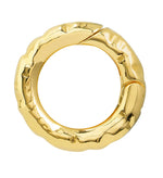 將圖片載入圖庫檢視器 14K 10K Yellow White Gold 19.5mm Round Hammered Push Clasp Lock Connector Hanger Hinged Bail for Pendants Charms Bracelets Anklets Necklaces
