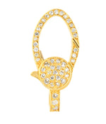 Load image into Gallery viewer, 14k Yellow Gold Diamond Push Clasp Lock Connector Pendant Charm Hanger Bail Enhancer
