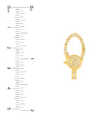 Cargar imagen en el visor de la galería, 14k Yellow Gold Diamond Push Clasp Lock Connector Pendant Charm Hanger Bail Enhancer
