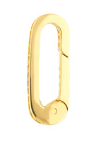 Φόρτωση εικόνας στο εργαλείο προβολής Συλλογής, 14k Yellow Gold Diamond Push Clasp Lock Connector Pendant Charm Hanger Bail Enhancer
