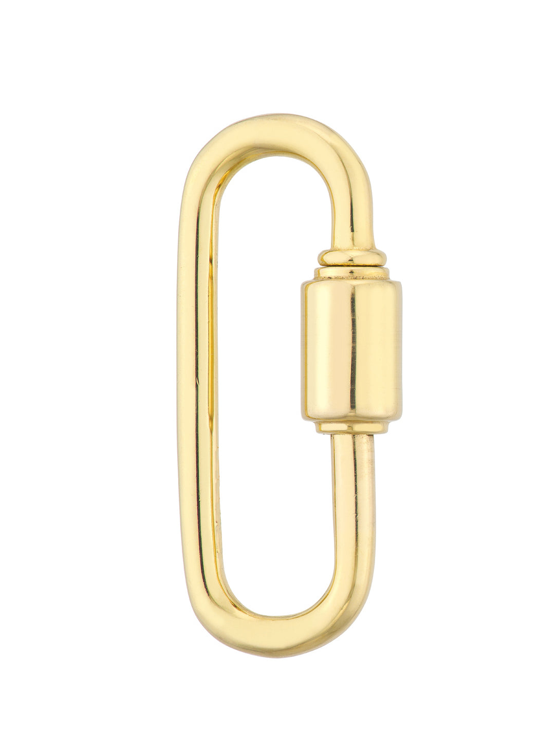 14k Yellow Gold Carabiner Oval Clasp Lock Connector Pendant Charm Hanger Bail Enhancer