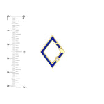 画像をギャラリービューアに読み込む, 14k Yellow Gold Diamond Navy Blue Enamel Rhombus Geometric Style Push Clasp Lock Connector Pendant Charm Hanger Bail Enhancer
