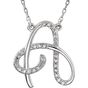 14K Yellow Rose White Gold Diamond Letter A Initial Alphabet Necklace Custom Made To Order