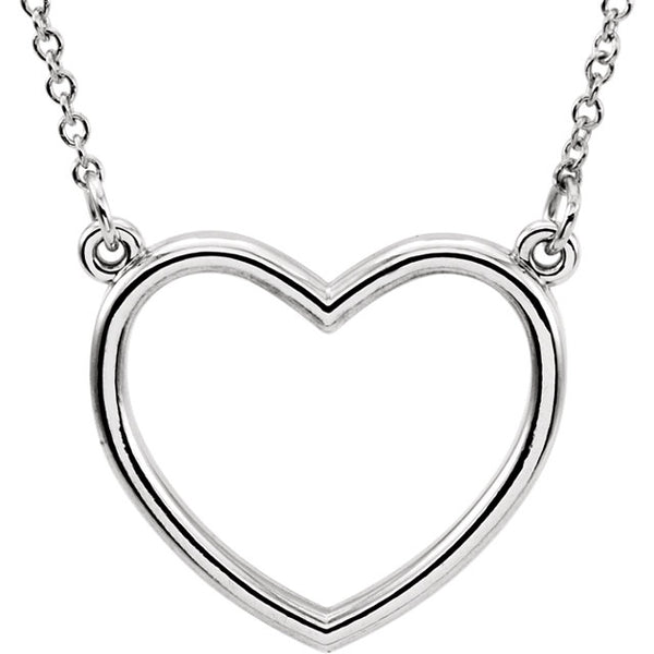 Platinum or 14k Gold or Sterling Silver Heart Cut Out Necklace – Bengjo