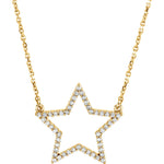Ladda upp bild till gallerivisning, 14K Yellow White Rose Gold 1/4 CTW Diamond Star Celestial Necklace
