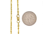 將圖片載入圖庫檢視器 14K Yellow Gold 1.8mm Diamond Cut Milano Rope Bracelet Anklet Choker Necklace Pendant Chain

