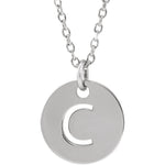 Load image into Gallery viewer, 14k Yellow Rose White Gold or Sterling Silver Block Letter C Initial Alphabet Pendant Charm Necklace
