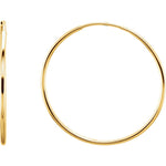 Carregar imagem no visualizador da galeria, 14k Yellow Gold Round Endless Hoop Earrings 10mm 12mm 15mm 20mm 24mm x 1mm
