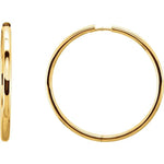 Carregar imagem no visualizador da galeria, 14K Solid Yellow Rose White Gold 38.7mm Classic Round Endless Hinged Hoop Earrings Made to Order
