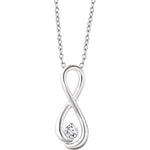 Indlæs billede til gallerivisning 14k Yellow Rose White Gold 1/6 CTW Solitaire Diamond Infinity Necklace
