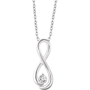 14k Yellow Rose White Gold 1/6 CTW Solitaire Diamond Infinity Necklace