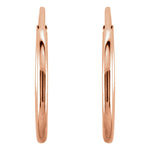 Carica l&#39;immagine nel visualizzatore di Gallery, 14k Rose Gold Round Endless Hoop Earrings 10mm 12mm 15mm 20mm 24mm x 1mm
