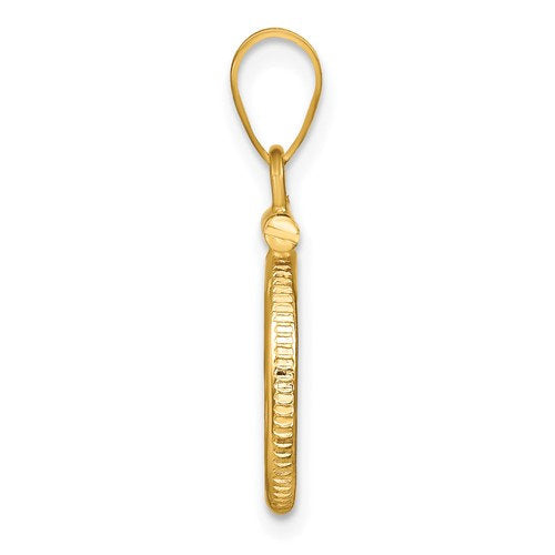14K Yellow Gold for 13mm Coins or US $1 Dollar Type 1 or Mexican 2 Peso Screw Top Coin Holder Bezel Pendant Charm
