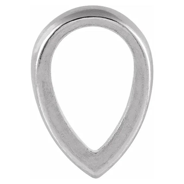 Platinum 18k 14k 10k Yellow Rose White Gold Tapered Pinch Bail 7mm x 4.5mm for Pendant Charm