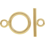 Indlæs billede til gallerivisning 14k Yellow Gold Toggle Clasp Set for Bracelet Anklet Choker Necklace Jewelry Parts Findings
