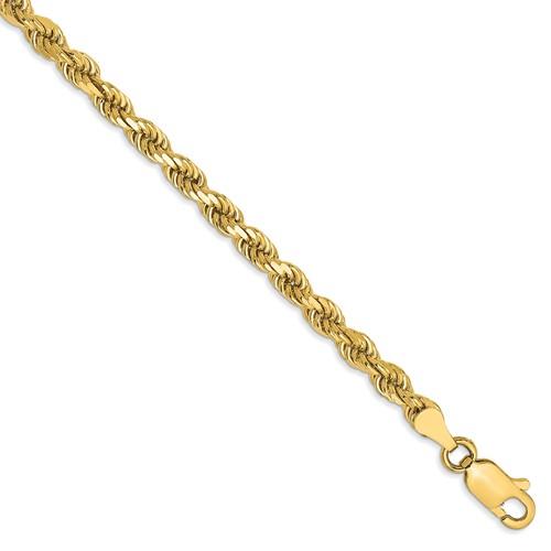 14k Yellow Gold 3.5mm Diamond Cut Rope Bracelet Anklet Choker Necklace Pendant Chain