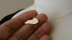 비디오를 갤러리 뷰어 14k Gold 10k Gold Silver Kentucky State Heart Personalized City Necklace에 로드 및 재생
