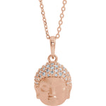 Carregar imagem no visualizador da galeria, Platinum 14k Yellow Rose White Gold Sterling Silver Diamond Buddha Pendant Charm Necklace
