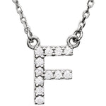 將圖片載入圖庫檢視器 14k Gold 1/8 CTW Diamond Alphabet Initial Letter F Necklace
