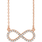 Load image into Gallery viewer, 14k Yellow White Rose Gold 1/6 CTW Diamond Infinity Necklace
