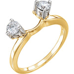 Indlæs billede til gallerivisning 14k Yellow Gold 1/2 CTW Diamond Ring Enhancer Wrap Style Personalized Engraved

