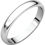 Afbeelding in Gallery-weergave laden, Platinum 3mm Wedding Ring Band Standard Fit Half Round Standard Weight
