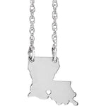 이미지를 갤러리 뷰어에 로드 , 14k Gold 10k Gold Silver Louisiana State Heart Personalized City Necklace
