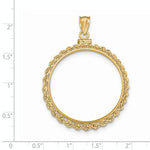 Charger l&#39;image dans la galerie, 14K Yellow Gold 1 oz or One Ounce American Eagle Coin Holder Holds 32.6mm x 2.8mm Rope Bezel Pendant Charm Screw Top
