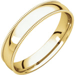 Cargar imagen en el visor de la galería, 14K Yellow Gold 4mm Milgrain Wedding Ring Band Comfort Fit Light
