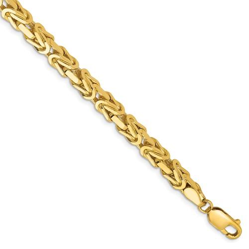 14K Yellow Gold 5.25mm Byzantine Bracelet Anklet Necklace Choker Pendant Chain