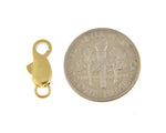 Załaduj obraz do przeglądarki galerii, 14K Yellow Gold 11.5mm x 4.5mm Push Lock Lobster Clasp with Jump Ring Jewelry Findings
