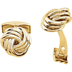 14k Yellow or White Gold 15mm Knot Cufflinks Cuff Links