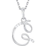 Load image into Gallery viewer, 14k Gold or Sterling Silver .03 CTW Diamond Script Letter G Initial Necklace
